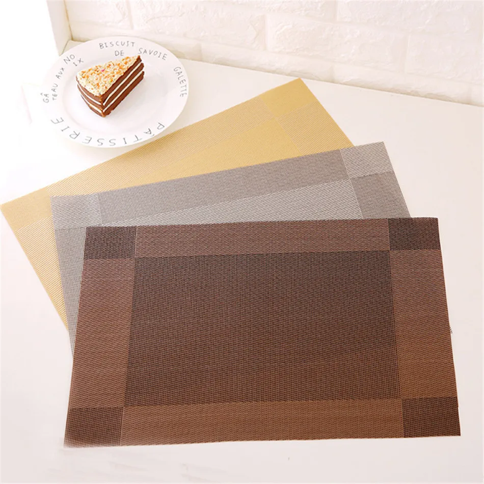 Plastic PVC Dining Table Mat Heat Insulation Non-Slip Simple Placemats Disc Pads Bowl Tableware Pad Coaster Kitchen Accessories (2)
