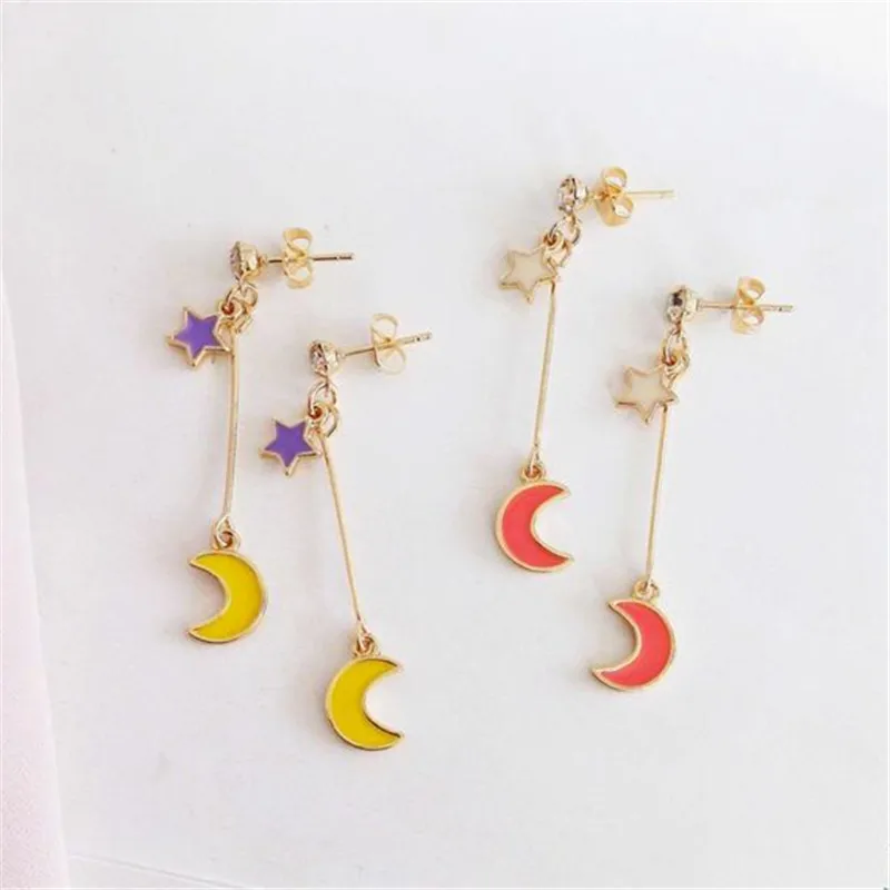 

earrings for women Lovely minimalist stars moon and colorful fashion girls school beauty little delicate female Earrings eardrop