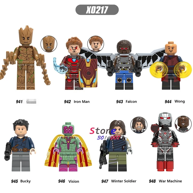

50pcs Infinity War Series Iron Man War Machine Wong Bucky Vision building block for children toys