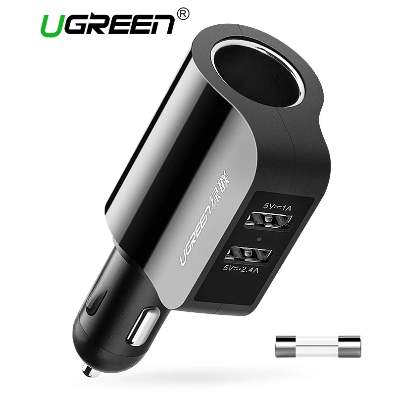 imágenes para Ugreen Nueva 2.4A 1A Dual USB Cargador de Coche Soporte Registrador Del Coche Cargador Universal de la Tableta Del Teléfono Móvil para el iphone 6 6 S Samsung S6 imágenes para Ugreen Nueva 2.4A 1A Dual USB Cargador de Coche Soporte Registrador Del Coche Cargador Universal de la Tableta Del Teléfono Móvil para el iphone 6 6 S Samsung S6