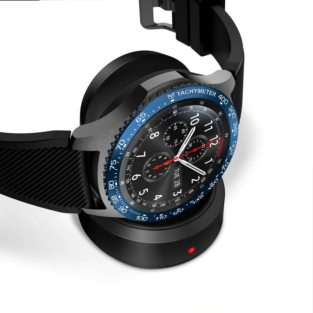 Для samsung gear S3 Frontier ободок кольцо Стильный чехол клейкая крышка защита от царапин+ 22 мм силиконовый ремешок для часов# B