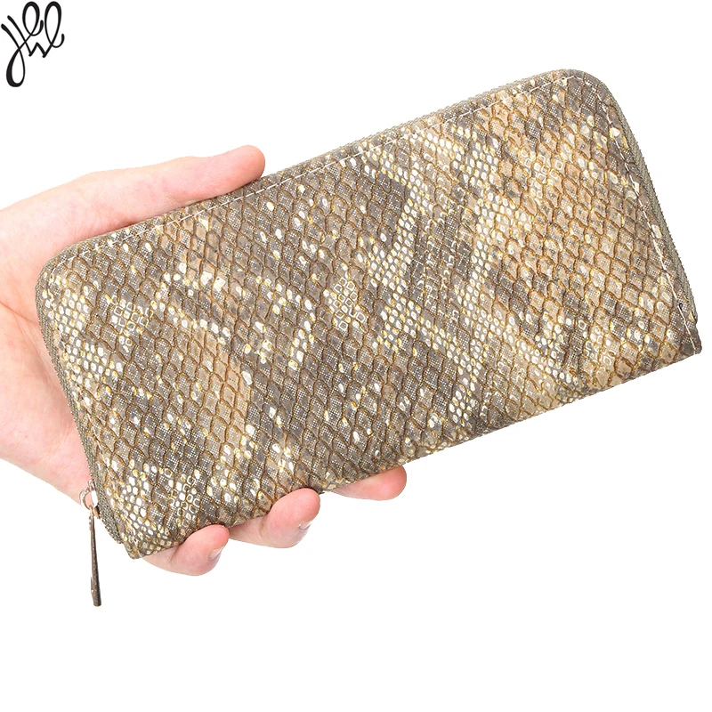 

Snake Skin Women Wallet Long Super High Quality Money Bag For Lady European Style Leather Money Wallet Coin Card Holder 500512