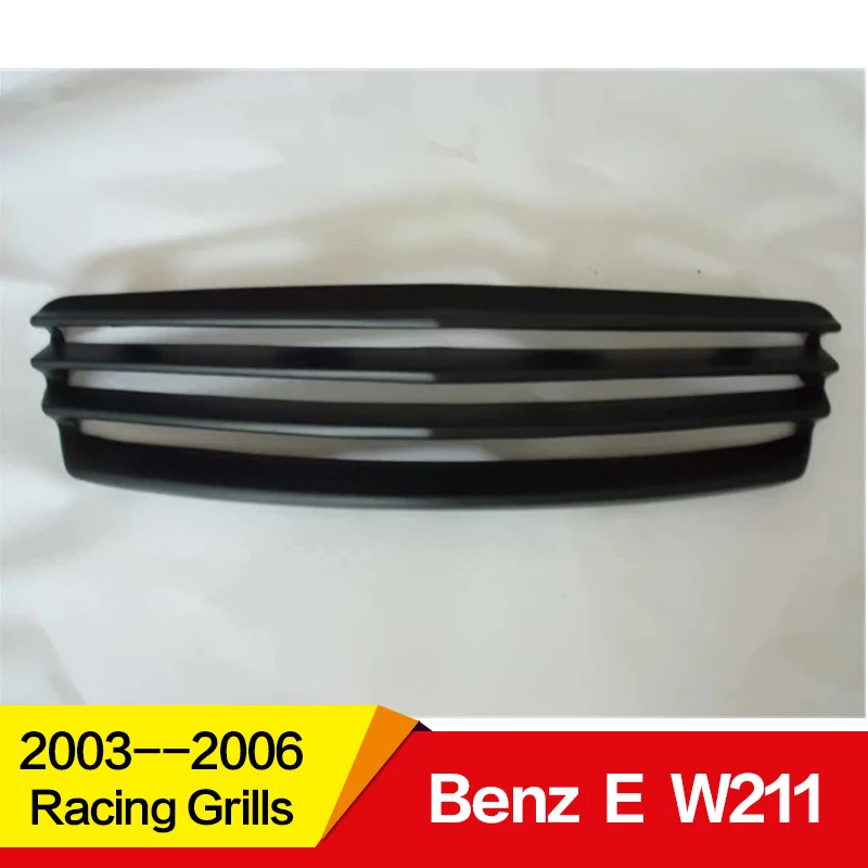 Используется для Mercedes-Benz E-class W211 Racing Grills 2003 04 05 06 год углеродное волокно рефитт передний центр гоночная решетка крышка без логотипа
