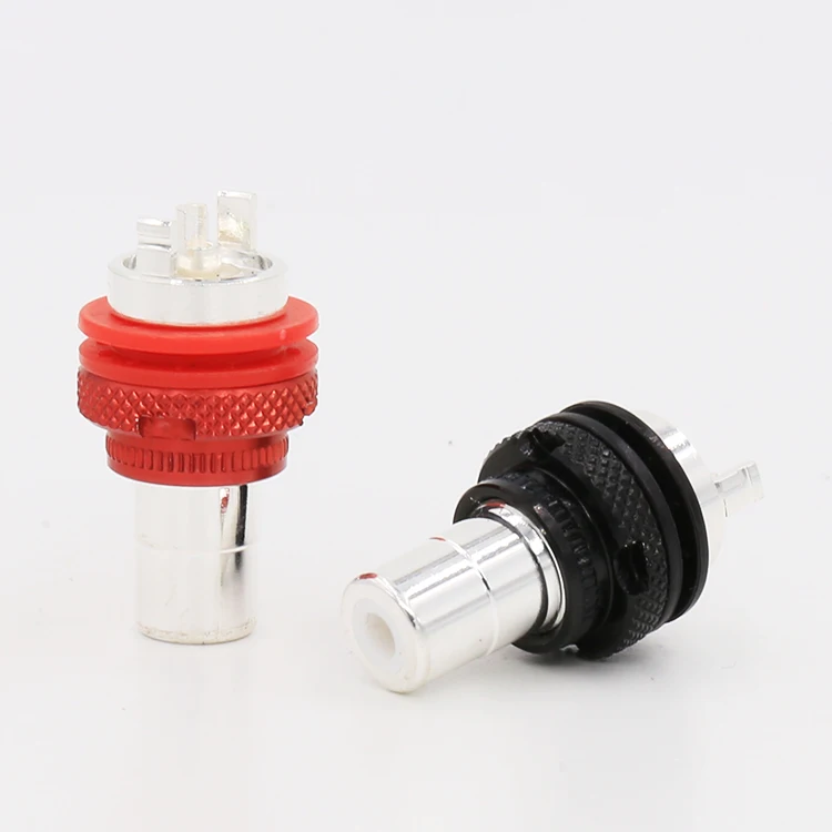 

4pcs silver Plated RCA Jack Panel Mount Chassis Socket Connector