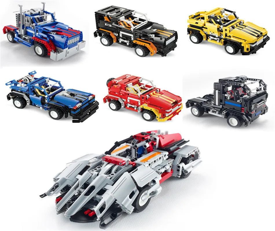 2019 DIY Building Blocks Toy Racing Remote Control RC Truck Car Model Compatible legoingly City Two Assemble Mode Figures Bricks