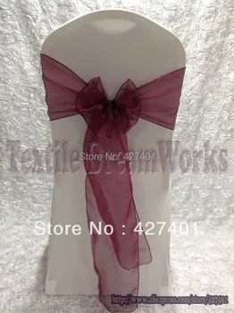 

New products in August- Burgundy Organza Sash For Wedding Event & Party Decoration