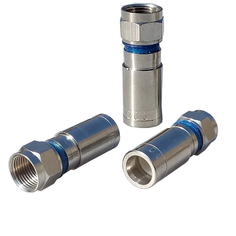 100pcs/lot RG59 Snap&Seal Coax F Connector Waterproof Compression RG59