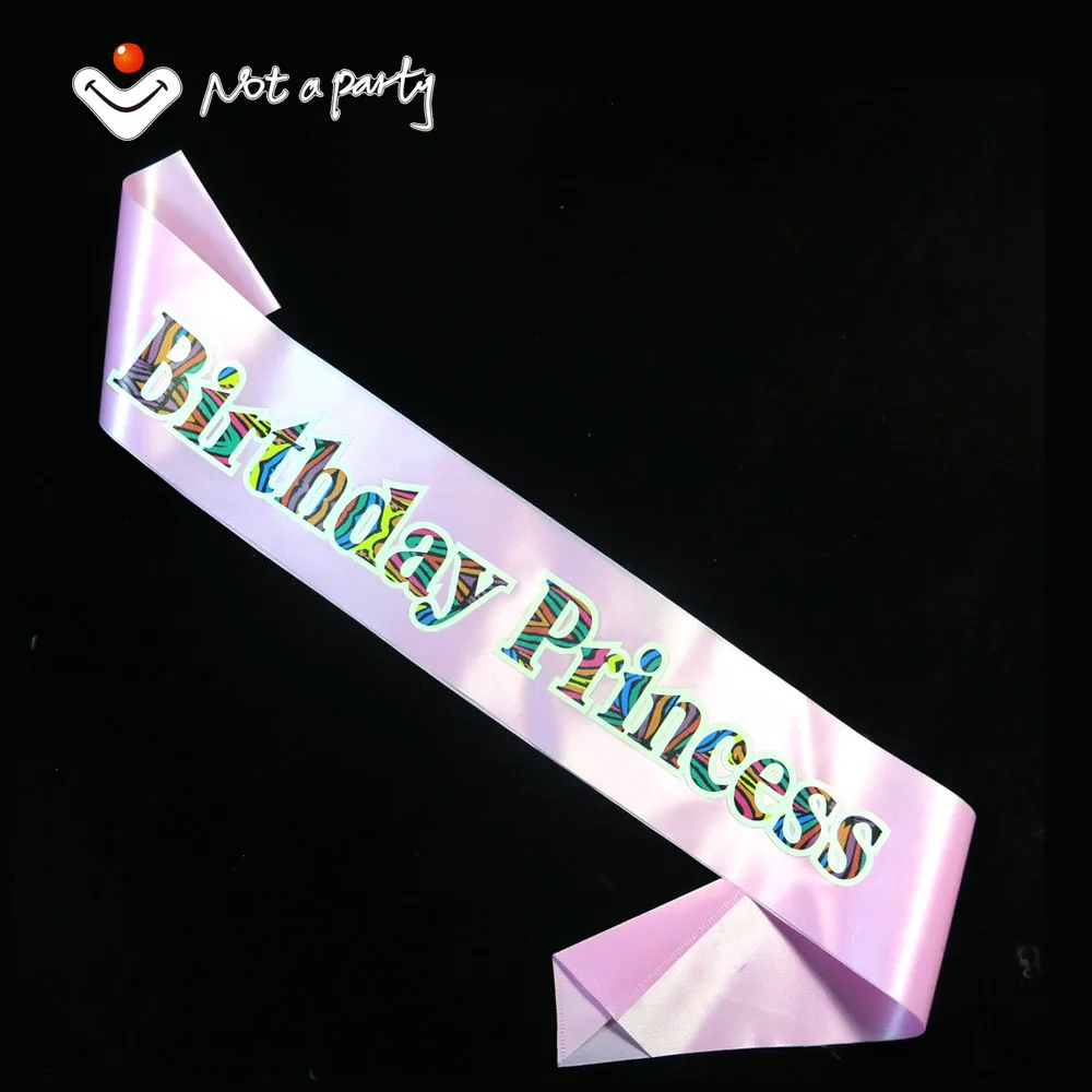 

30pcs Birthday sash pink ribbon princess band for adult ceremony fun event party supplies decoration happy birthday gift