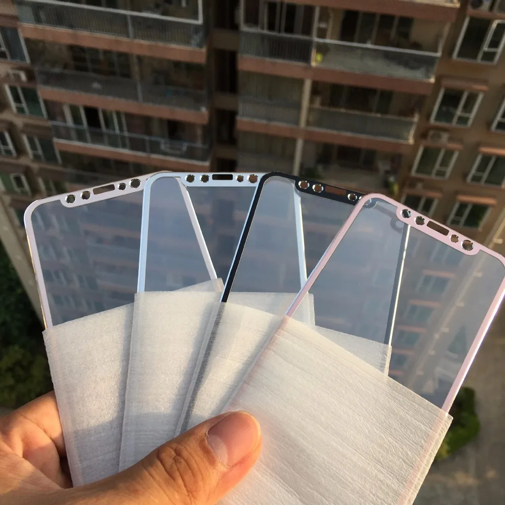 Закаленное стекло для iPhone 6 6s 7 8 Plus X 2.5D с изогнутыми краями пленка полным
