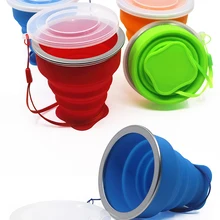 Tasse télescopique pliante en Silicone pour enfants, petite tasse Portable télescopique avec couvercle anti-soleil tasses à café d'extérieur pour les enfants boisson au cours des voyages
