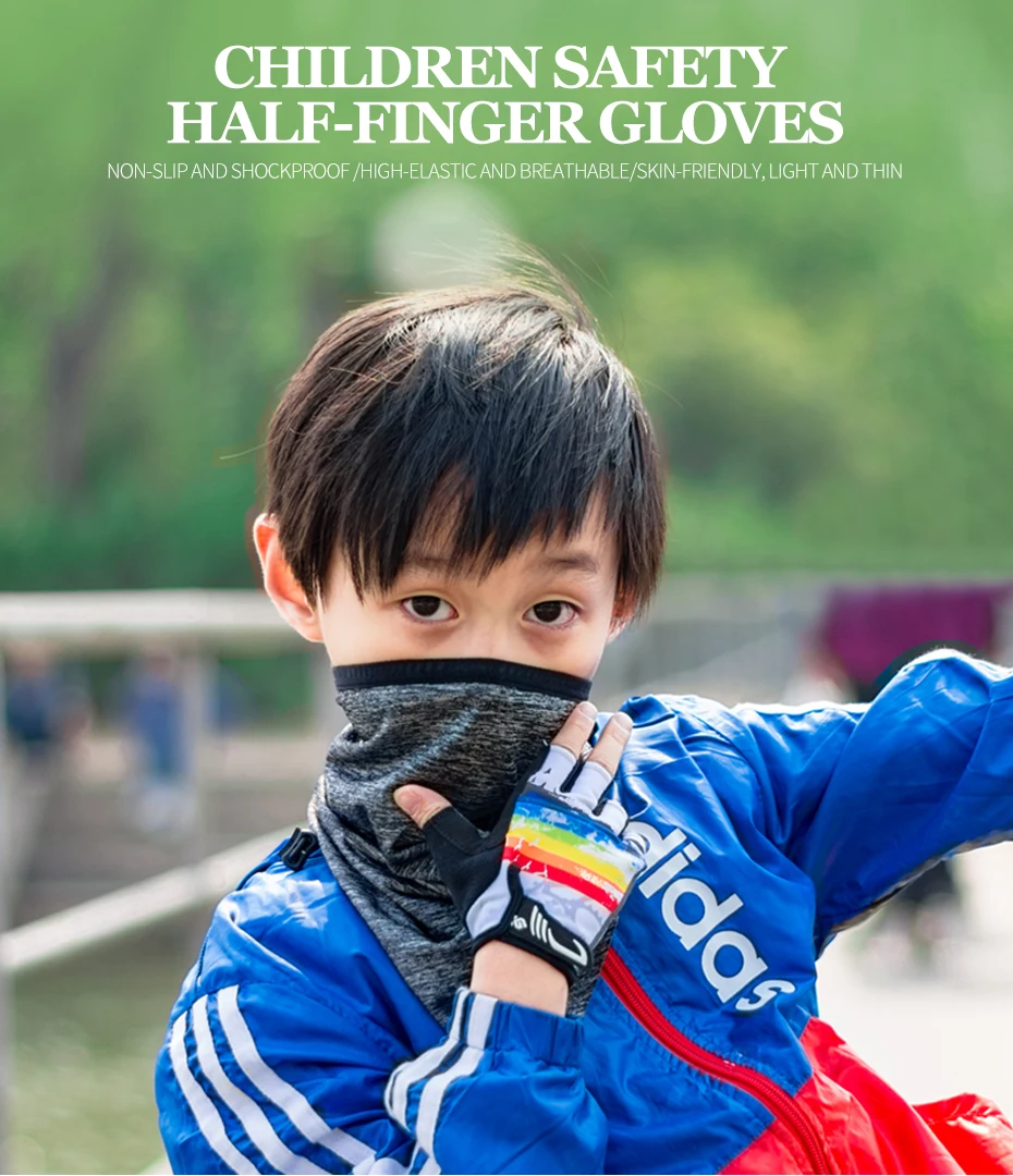 Летние дышащие детские перчатки для велоспорта, велосипедные перчатки с полупальцами BMX, перчатки для горного велосипеда MTB, перчатки для мальчиков и девочек, детские