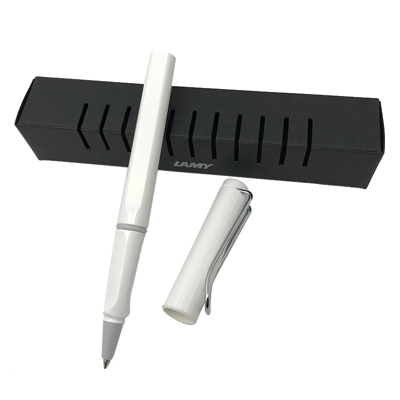 

Smooth Writing White Rollerball Pen Christmas Gift Safari Plastic Sign Pens with A Gift Box School Office Supplies