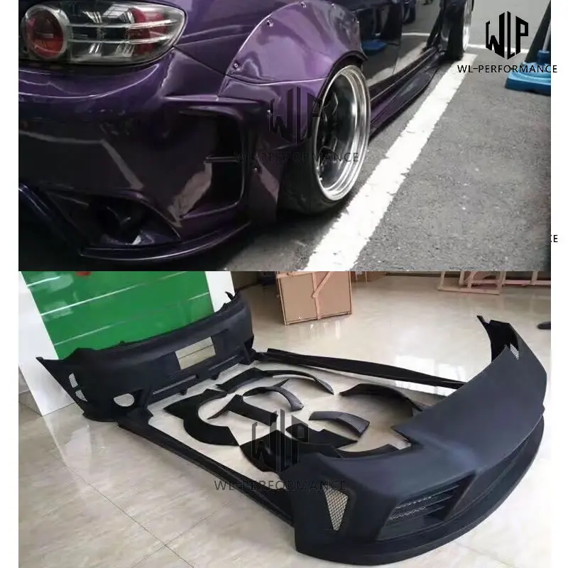 

RX-8 RX8 FRP unpainted Wide Car body kit Front bumper Rear bumper Side skirt For Mazda RX-8 Car styling 04-08