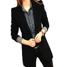 2017 spring new arrival blazer women jacket slim Black female casual blazer Long suit jacket plus size women clothing E507