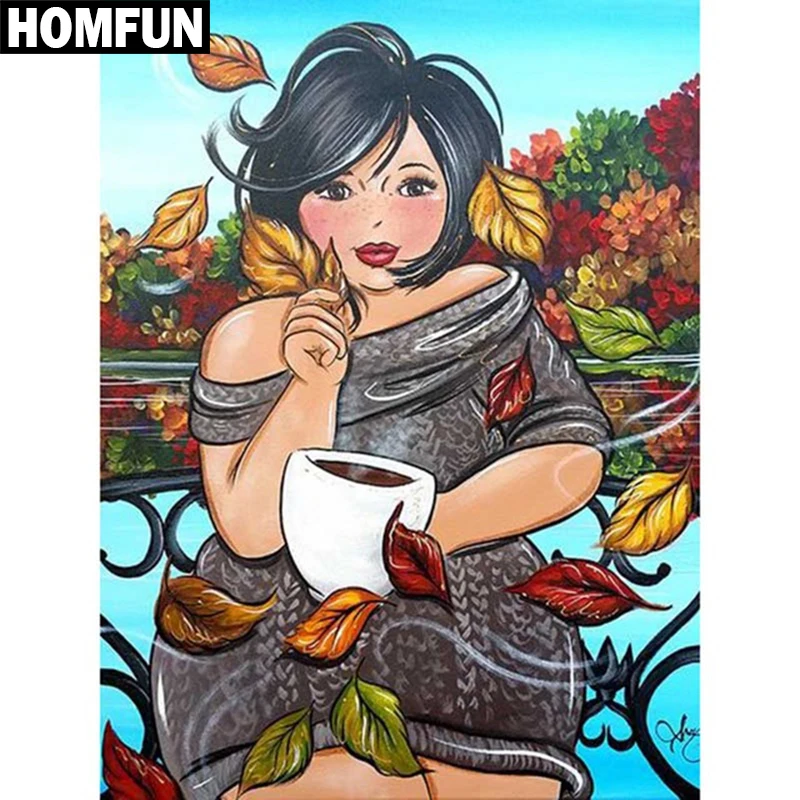 Алмазная 5D Вышивка HOMFUN сделай сам полноформатная картина мультяшная женщина