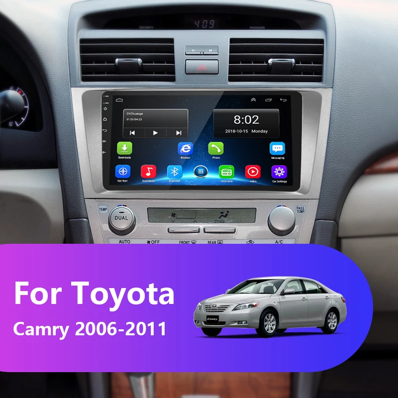 Jansite R9 " RDS Автомагнитола для Toyota Camry 2006-2011 Wifi Android 8,1 плеер сенсорный экран мультимедийные видеоплееры с рамкой