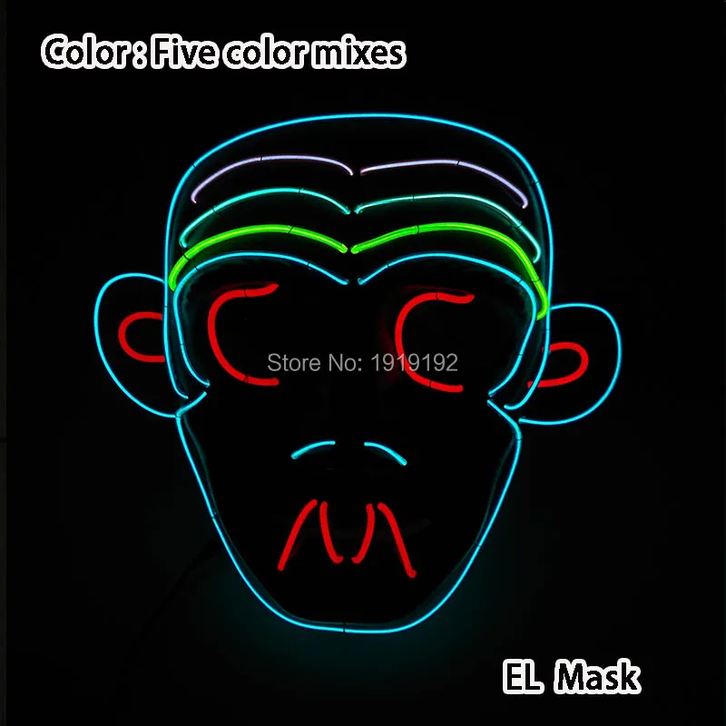YUEHUI LED DJ Mask Halloween Decoration Glow Party Supplies Deadpool Purge Party Mask Glow In The Dark