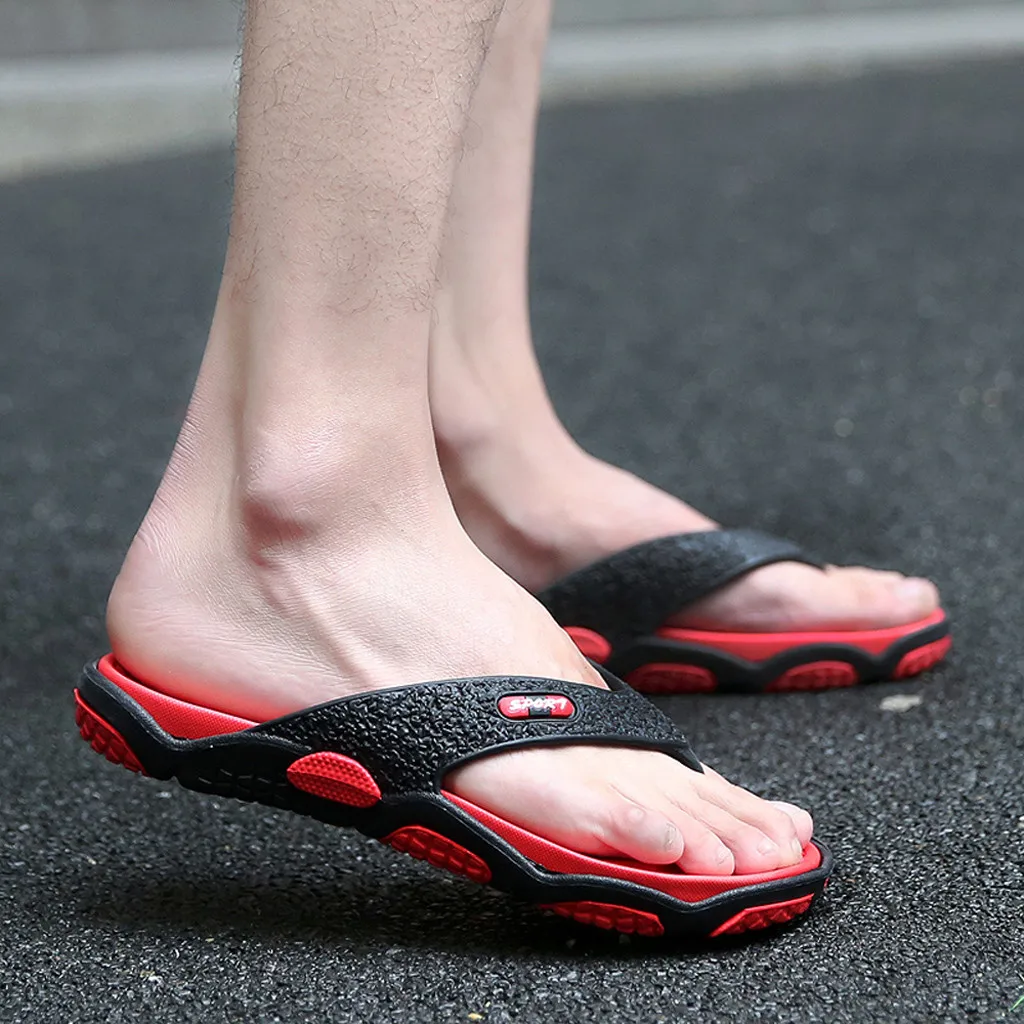 

JAYCOSIN Men's Slipper Fashion Summer Men's Open Toe Slipper Beach Shoes Massage Bathroom Flip Flops Big Size Comfort MAY15