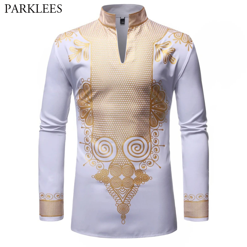 Britainlotus Mens Fashion Long Sleeve Mandarin Collar Dashiki Africa Print Shirt Tops Britainlotus Mens Fashion Long Sleeve Mandarin Collar Dashiki Africa Print Shirt Tops