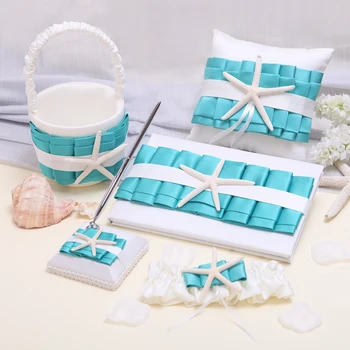 

Beach Themed Wedding Collection Set in Satin With Sash Starfish
