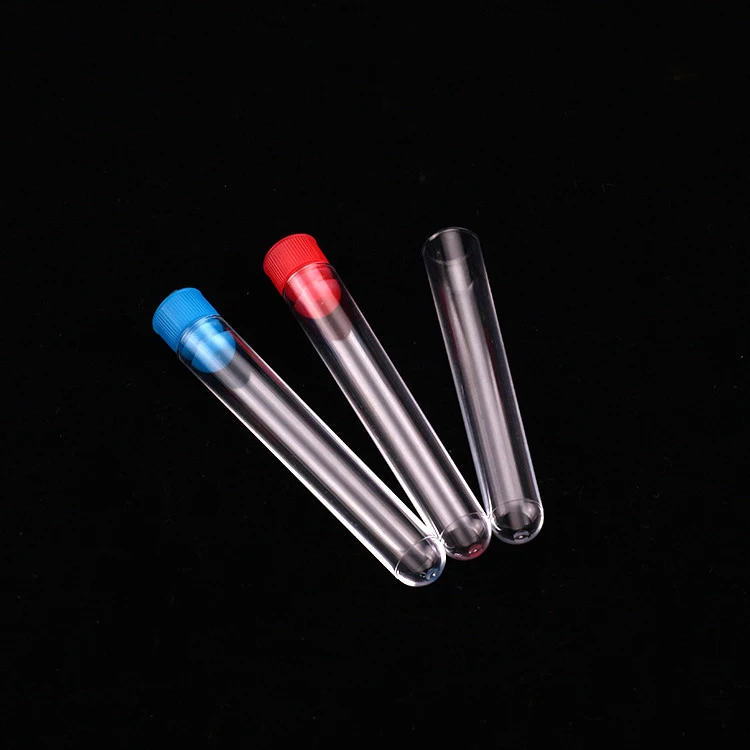 

200pcs/lot 12*60mm 3ml Disposable plastic test tube with cap RIA (Radioimmunoassay) tube sampling tube high transparency