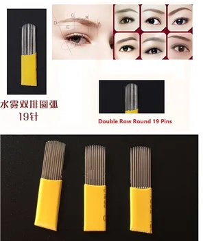 

500pcs 19 Pin U Shape Double Row Eyebrow Microblading Needle Permanent Makeup Double Tattoo Needles Blade
