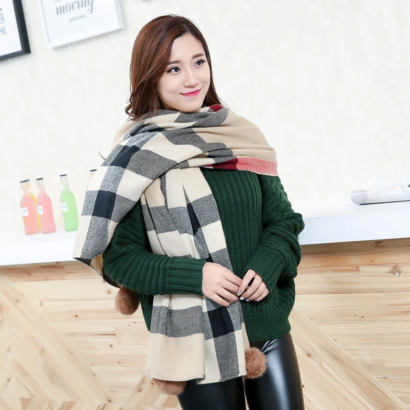 2016 New Design Winter Pashmina Soft Textile Plaid Blanket Scarf Women font b Tartan b font