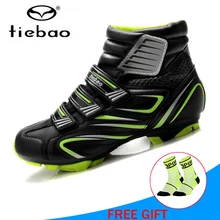 TIEBAO, профессиональная Мужская обувь для велоспорта, MTB, зимняя, sapatilha ciclismo, mtb, ветрозащитная, теплая, самофиксирующаяся обувь для горного велосипеда