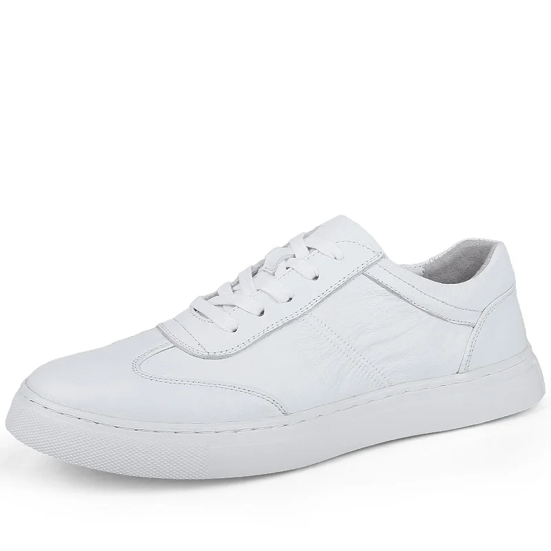 

Men Casual Shoes Fashion Black White Sneakers Men Leather Breathable Soft Walking Footwear Male 2018