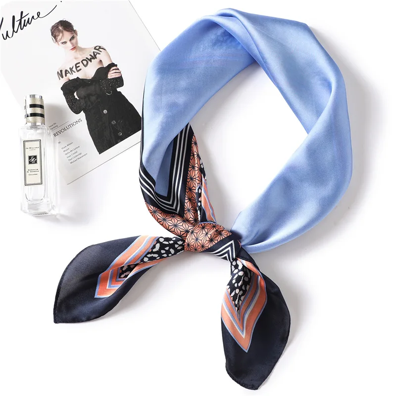 

2019 luxury women scarf small size office hair neck and head silk scarves square lady bandana foulard handbag ribbon