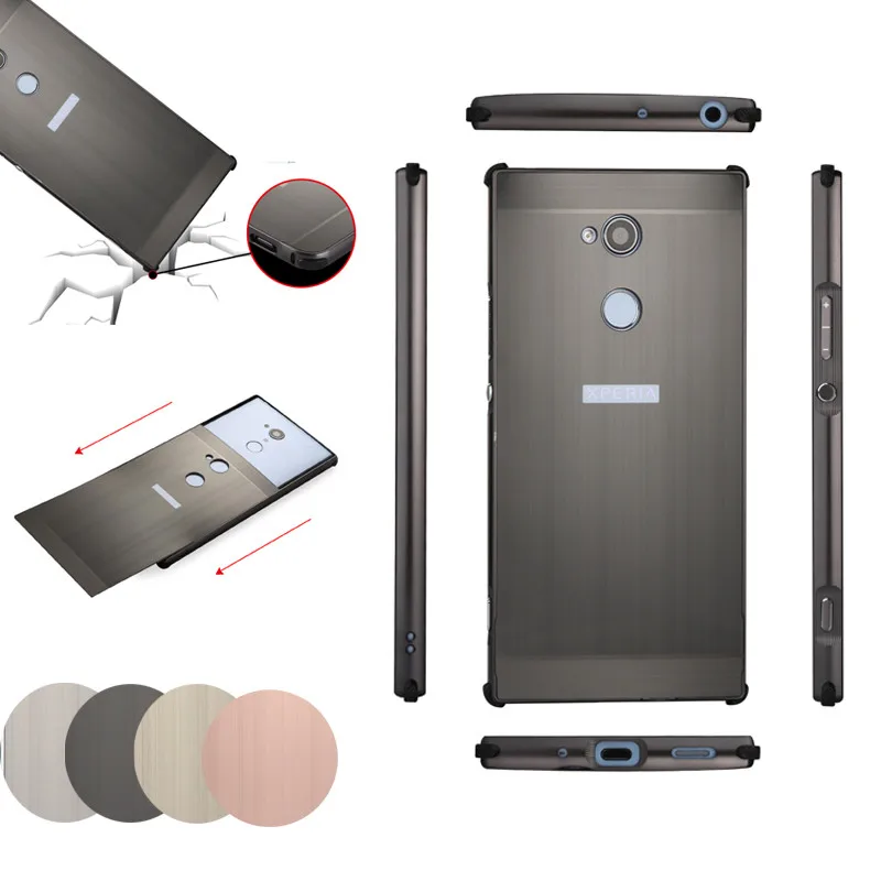 

For Sony XA2 Ultra Case Aluminum Metal Frame with Brushed Back Cover Hard Case for Sony Xperia XA2 Ultra XA2Ultra H4233 6.0"