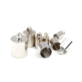 

100pcs/lot Hole Size 6.5/7.5/9.5mm Rhodium Metal Silver Color Tassel Caps Leather Cord End Caps Clasps DIY Jewelry Making