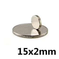 Сильный Круглый Магниты Dia.15mm x 2 мм 15*2 мм N35 редкоземельные деревянный ящик соединения магнит 10 шт. 15x2 мм