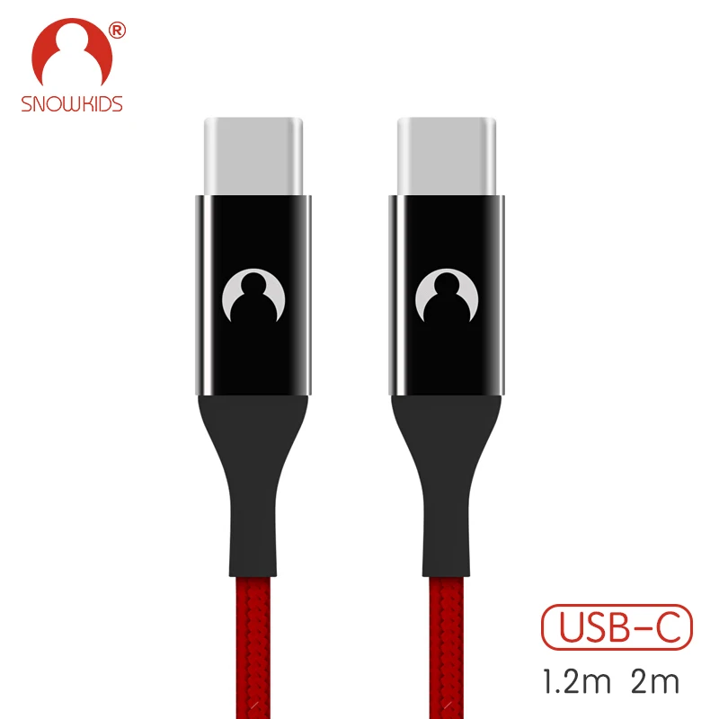 Snowkids USB-C-USB-C type C-type C кабель зарядное устройство для ноутбука MacBook поверхность huawei Dell hp Mi папа-папа 2 м Длина 1,2 м