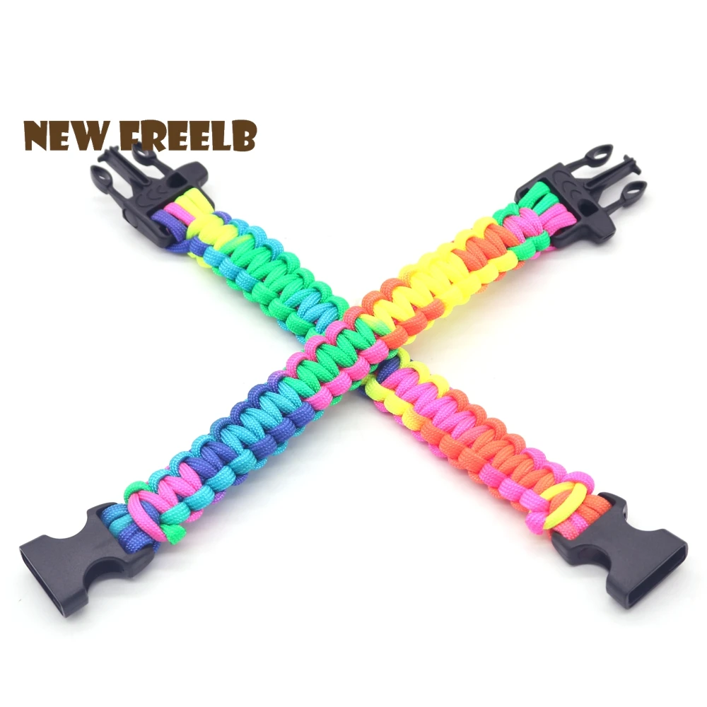 

New Arrival LGBT Rainbow Paracord Survival Bracelets Colors Handmade Outdoor Jewelry Hiking Climbing Great Gift Friends Unisex