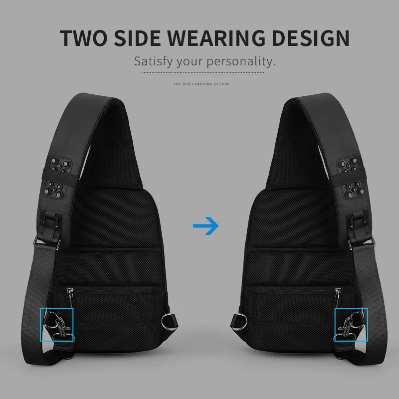 Marca Ryden nuevo bolso bandolera Anti-robo resistente al agua hombres Sling pecho bolsa ajuste 9,7 pulgadas Ipad moda bolso de hombro