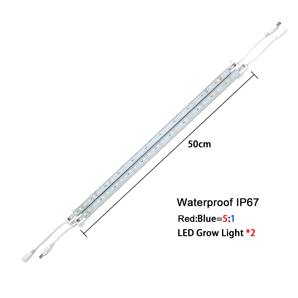 Водонепроницаемый IP67 DC12V красный: синий = 5:1 светать светодиодный свет бар 2 шт./4 шт. 36 светодиодный s 50 см аквариум парниковых гидропоники