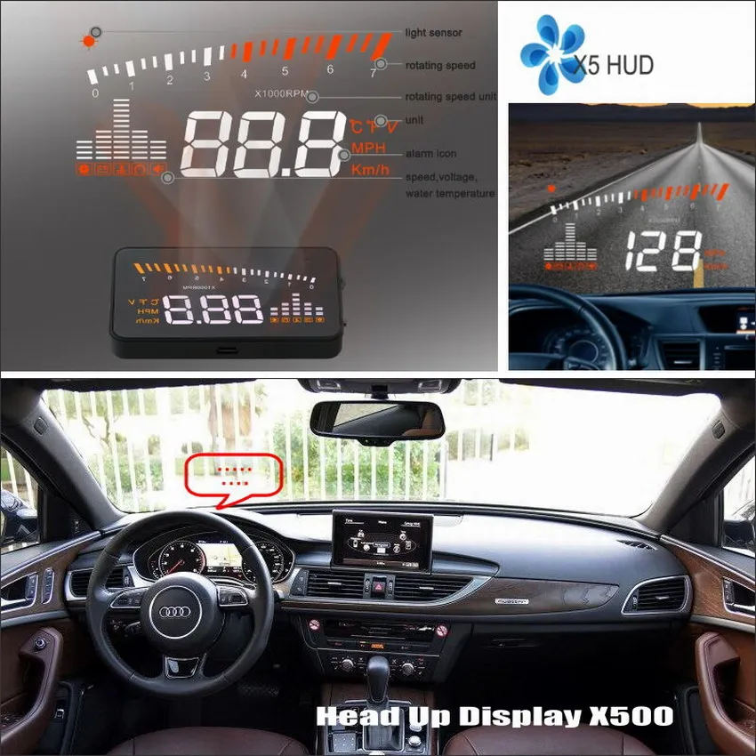 Автомобильный HUD Дисплей на голову для Audi A6/S6/RS6 Refkecting лобовое стекло Новый X500