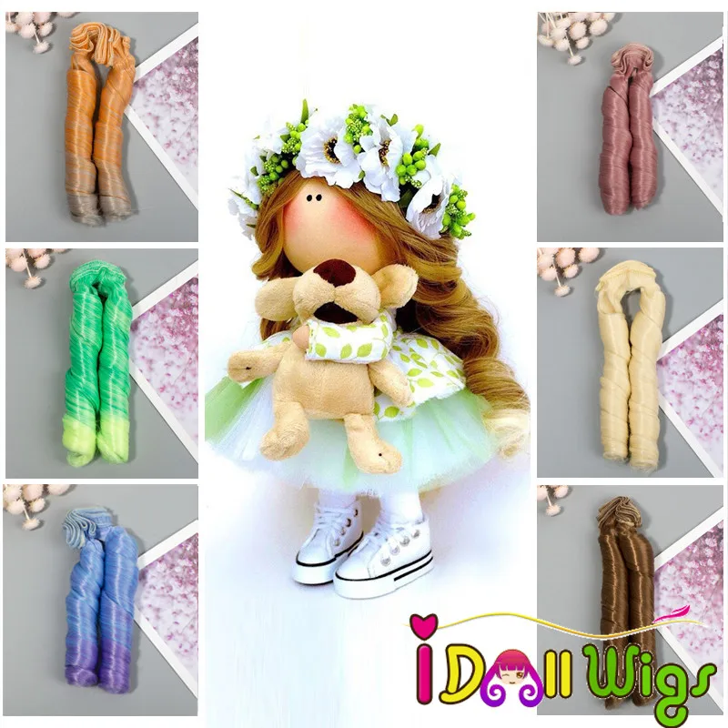

1pcs Hair Extensions for 1/3 1/4 1/6 BJD/Blyth/American Doll High Temperature Synthetic Fiber Doll Wigs DIY Accessories