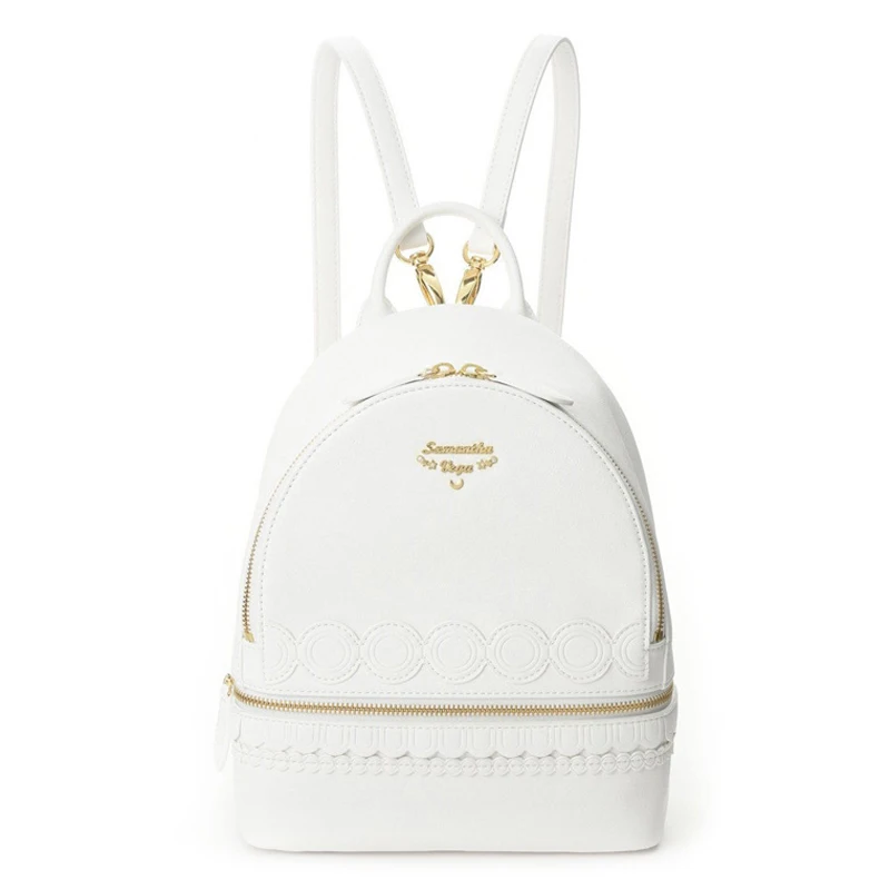 

New Sailor Moon White PU Leather Backpack Women Shoulder Rucksack School Student Bag for Teenage Girls Brand Sac A Dos Femme