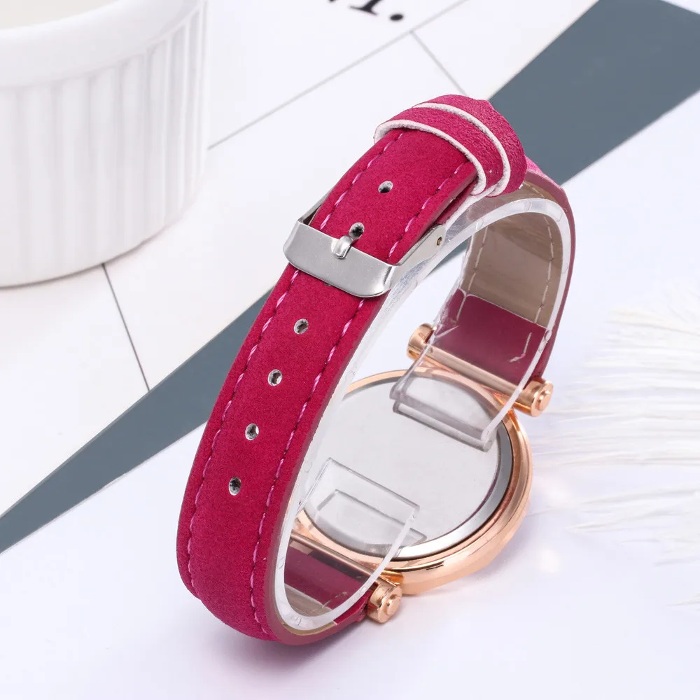 Luxury Women Quartz watches Faux Leather Color Metal Dial Wristwatch Fashion Women Watch relogio feminino for dropshipping