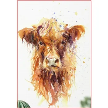

Painting By Numbers DIY Dropshipping 40x50 50x65cm A messy cow Animal Canvas Wedding Decoration Art picture Gift