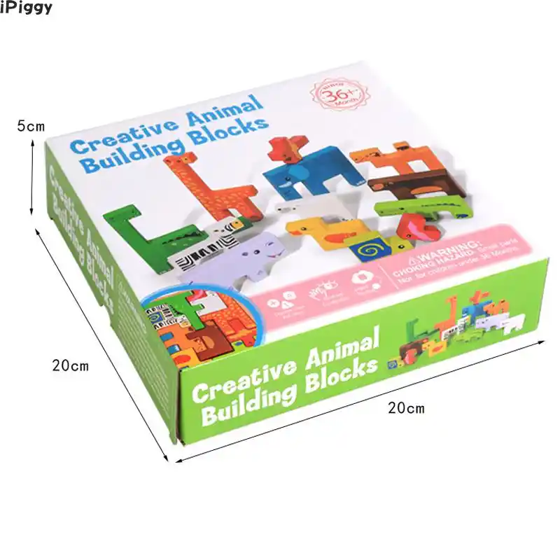 IPiggy деревянный 3D головоломки деревянные игрушки мультфильм животных разведки
