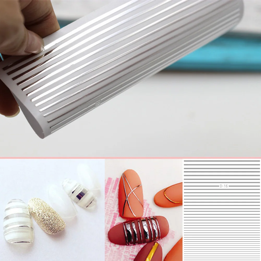 

Decorative Adhesive Sheet Fingernails Long Lasting Flectional Art 3D Accessories Curve Stripe Tape Solid Nail Sticker Waterproof