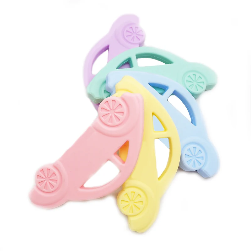 

Chenkai 10PCS Silicone Car Teether Soothing Cartoon Pacifier BPA Free For DIY Baby Nursing Teething Chewing Pendant Toy Gfits