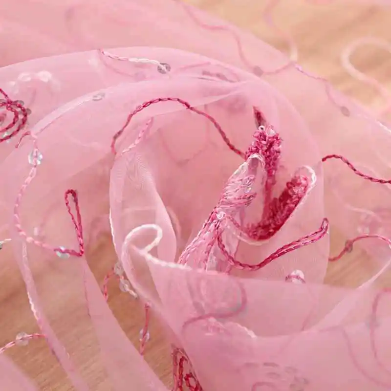 Французские романтические Блестящие бабочки вышитые вуаль занавески панели окна домашний текстиль тюли и занавески для спальни Cortinas T& 344#20 - Цвет: Tulle 2