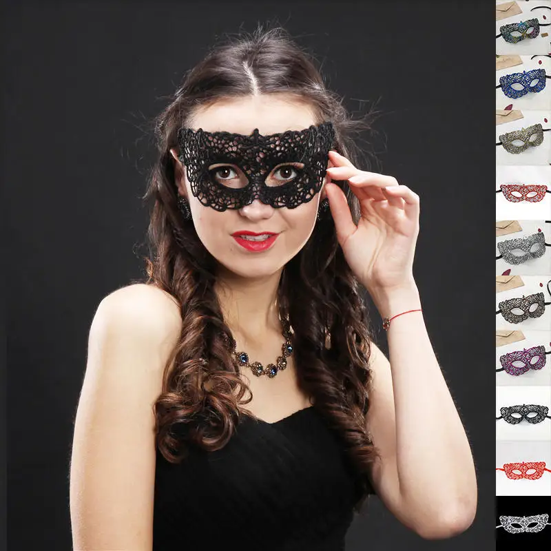 

Hollow Out Ladies Sexy Lace Masquerade Mask for Carnival Halloween Ball Masquerade Half Face Party Masks Hot Stamping White #10