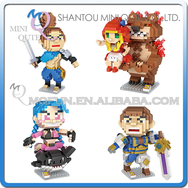 

Full Set 4pcs Mini Qute Kawaii loz Anime hot phone game super hero cartoon diamond block plastic building block educational toy