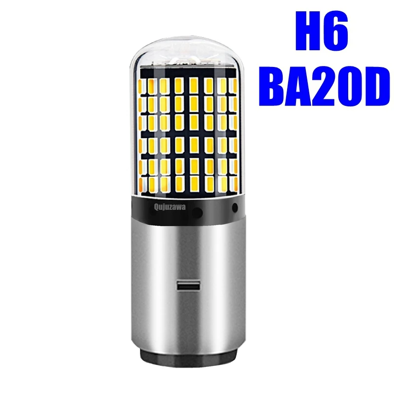 1 шт. H6 H4 светодиодный фонарь для мотоцикла Новинка 144 SMD СВЕТОДИОДНЫЙ BA20D Hi/Lo лампа для скутера ATV фары для Suzuki YAMAHA KTM 9 V-80 V