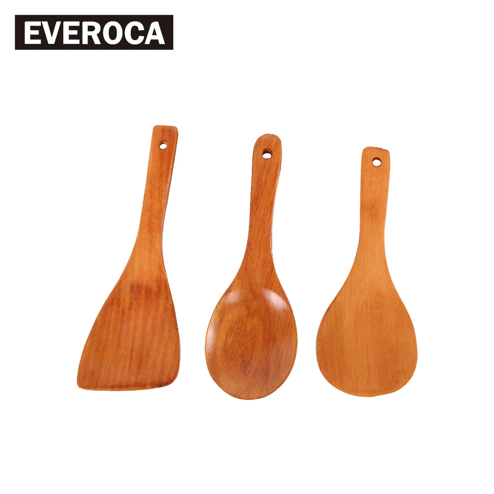 Simple and Creative Wooden Soup Scoop Nonstick Thick Rice Scoop